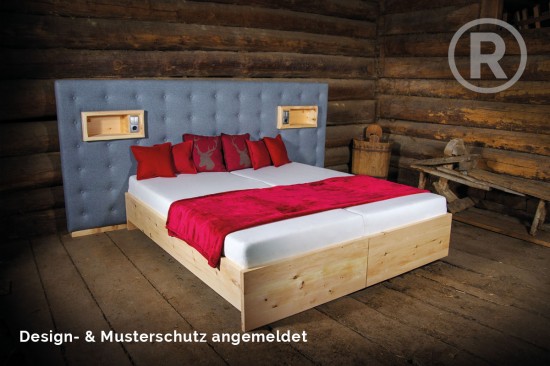 Boxspringbett aus Zirbe - Zirbenbett - Tischlerei Salzburg - Österreich