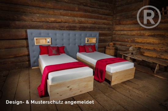 Boxspringbett aus Zirbe - Zirbenbett - Tischlerei Salzburg - Österreich